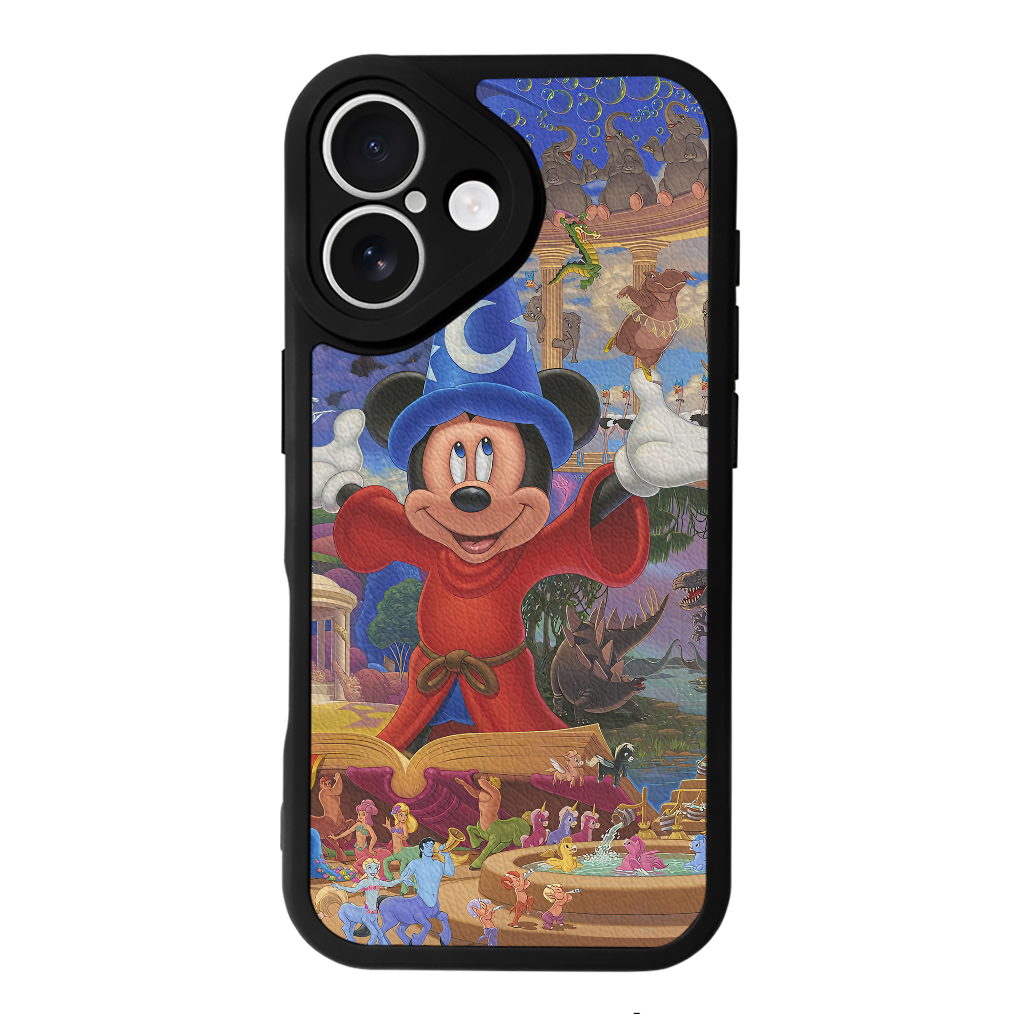 （画像用） ミッキーマウス Mickey Mouse 【iPhone 16シリーズ対応】シリコンスマホケース（レザー調） 材質：シリコン